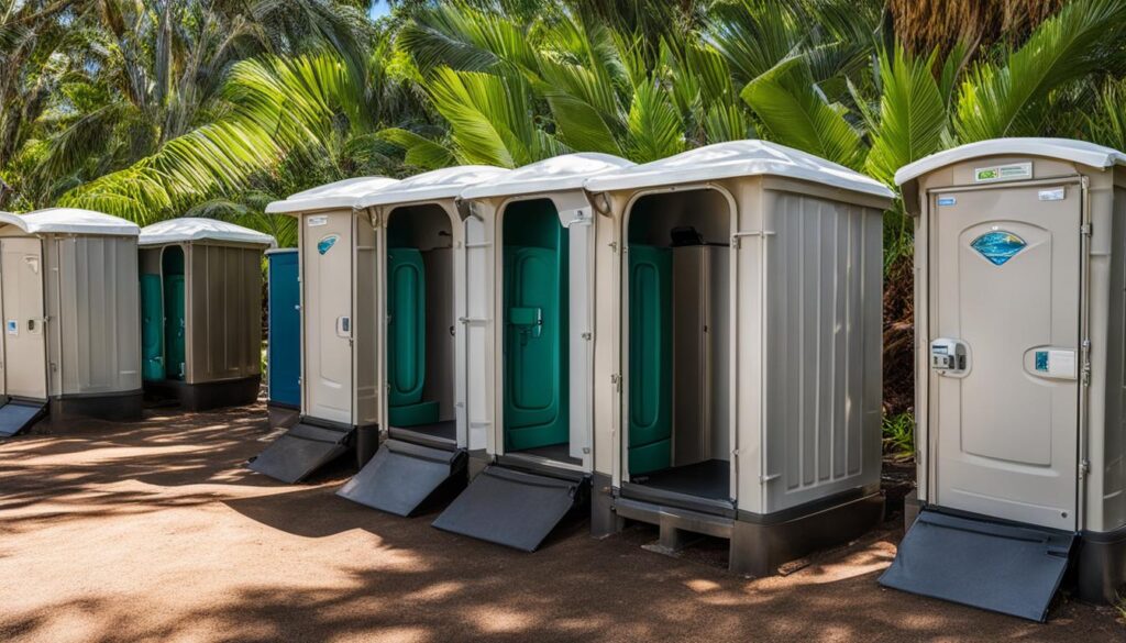 portable toilets at Kīholo State Park Reserve