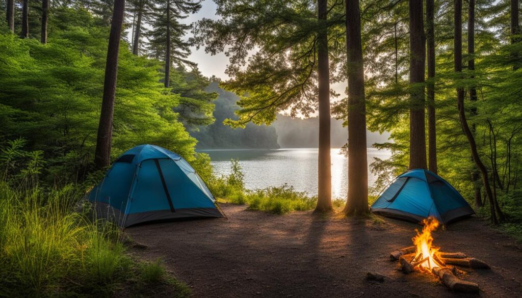 primitive camping at Blind Island State Park