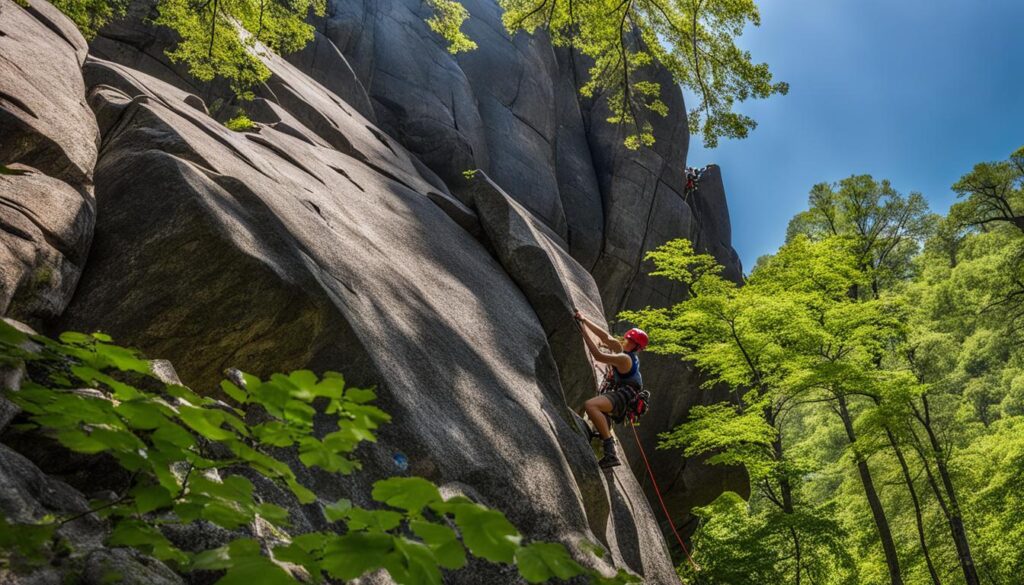 rock climbing at Interstate State Park