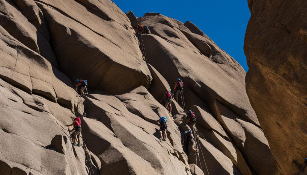 rock climbing at Quartz Mountain State Park