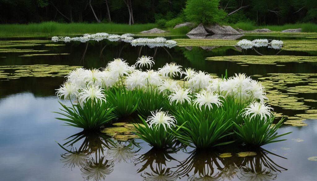 rocky shoals spider lily at Landsford Canal State Park