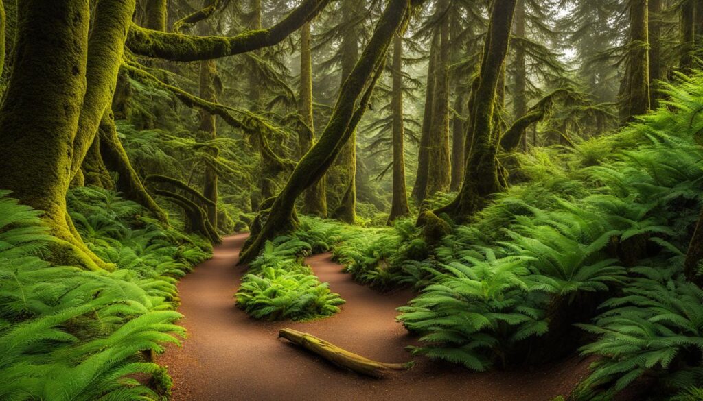 scenic hiking trail at Cape Arago State Park