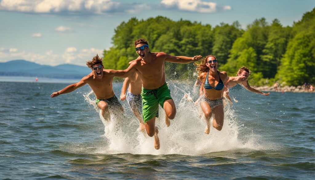 swimming in Lake Champlain