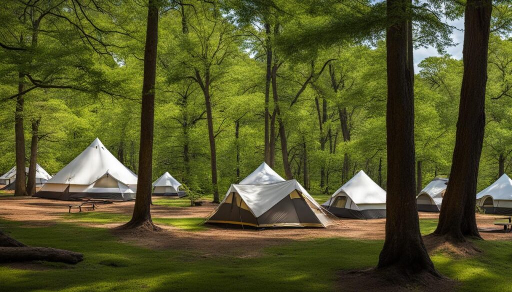 walk-in tent sites