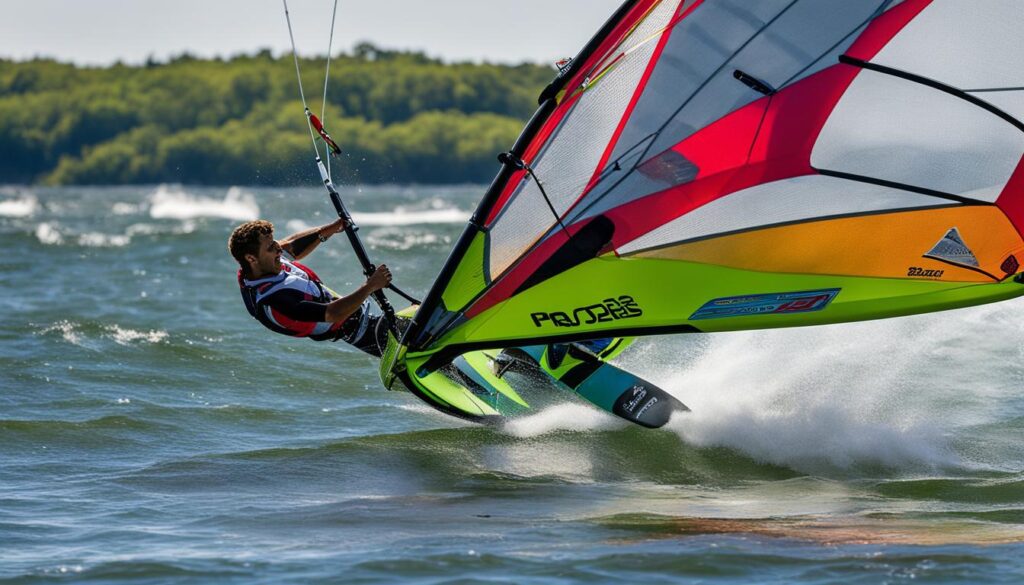 windsurfing at Doug's Beach State Park