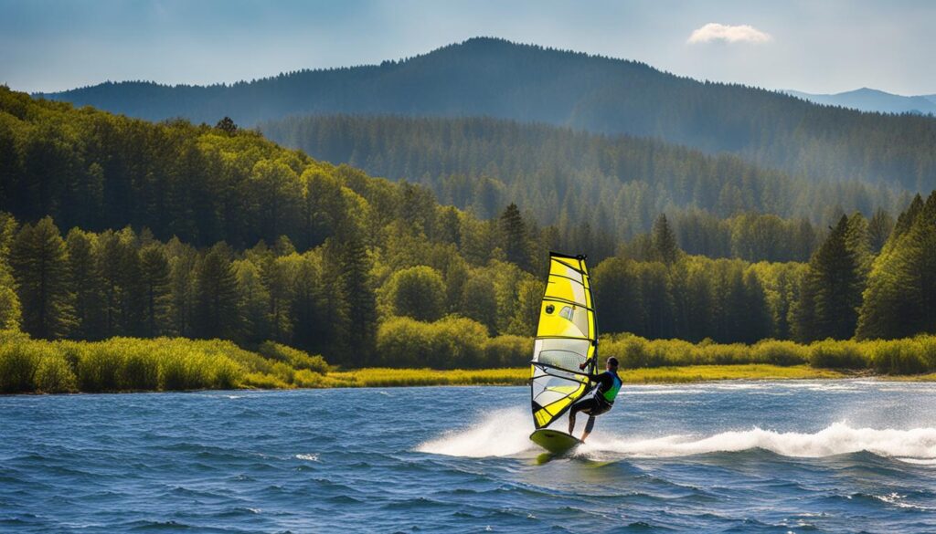 windsurfing at Spring Creek Hatchery State Park