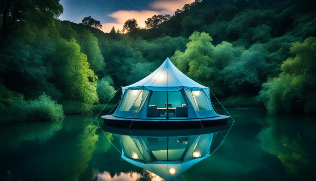 floating tent glamping