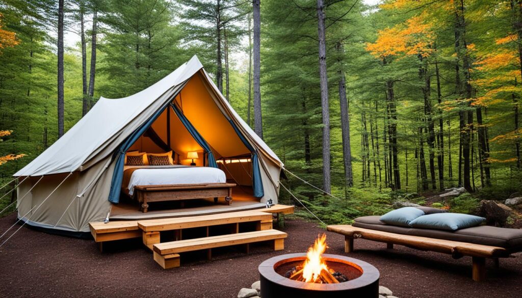 glamorous camping in New Hampshire