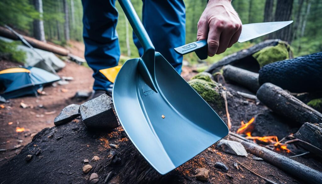 camp shovel safety