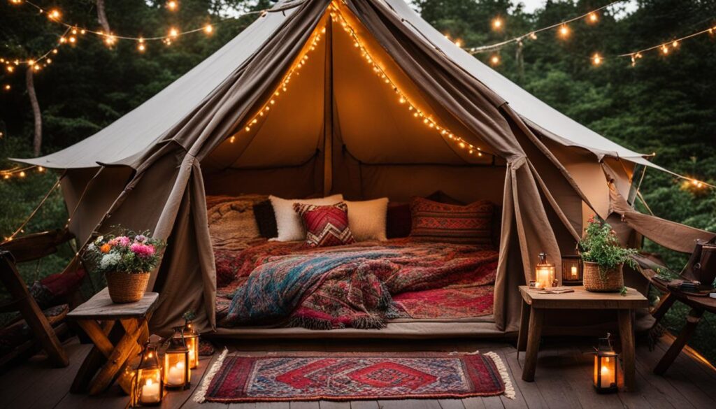 glamping tent decoration