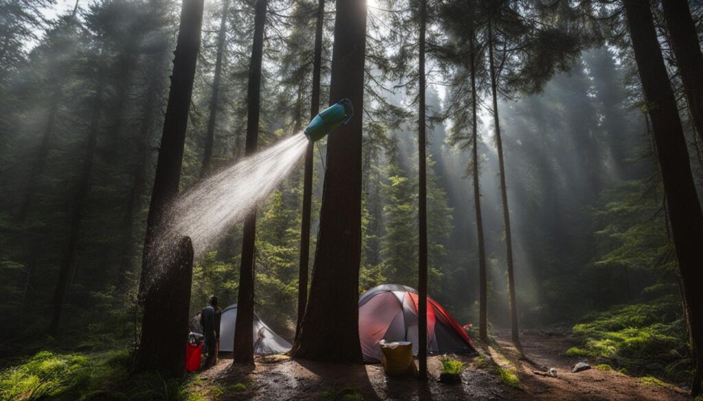 gravity fed camp shower