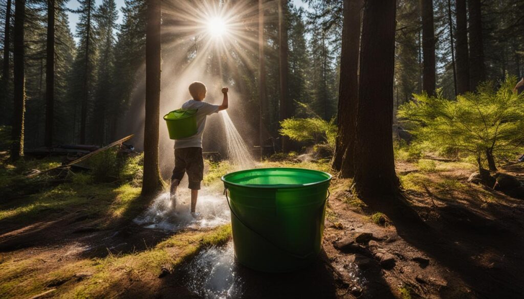 how to shower while camping