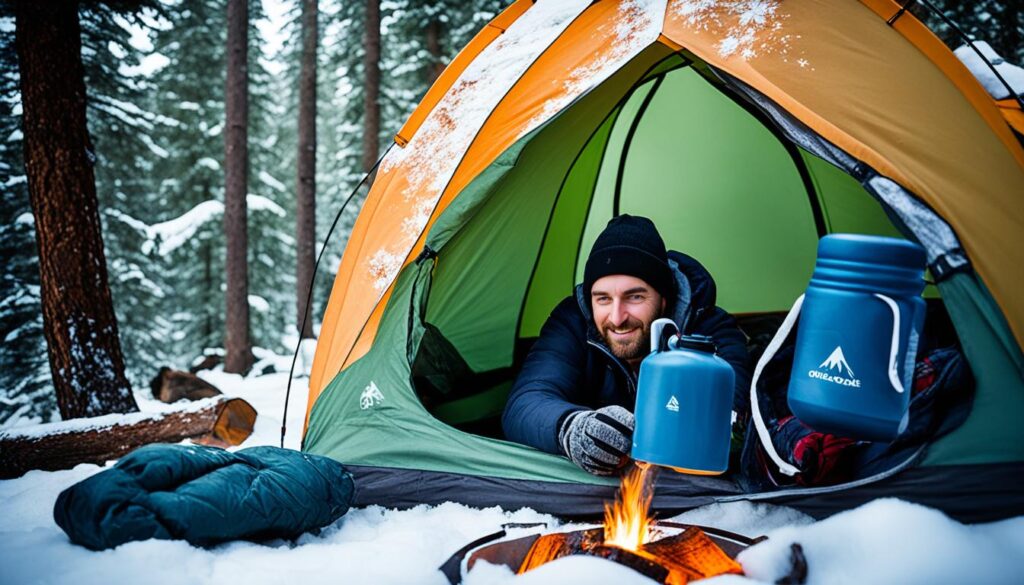 how to stay warm camping in a tent