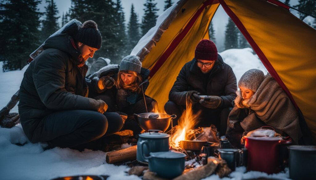 keeping warm in winter camping