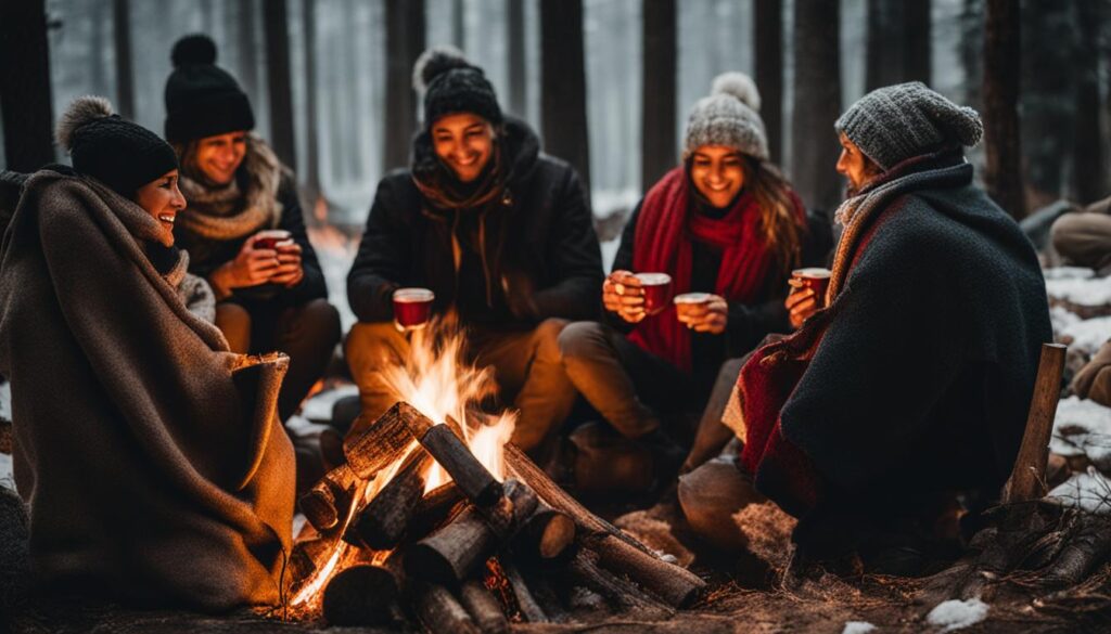 stay warm while camping
