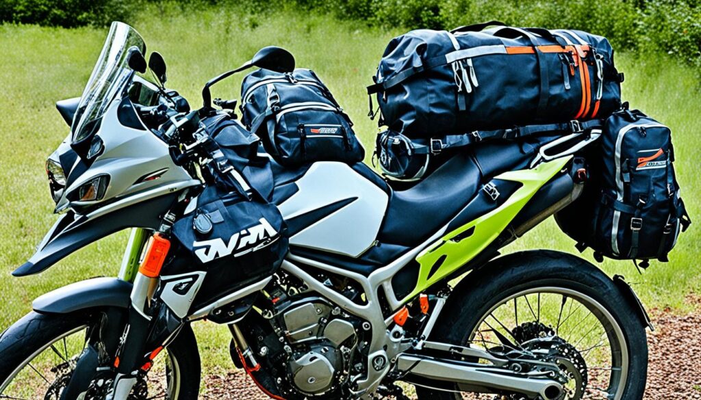 how to pack motorcycle for camping