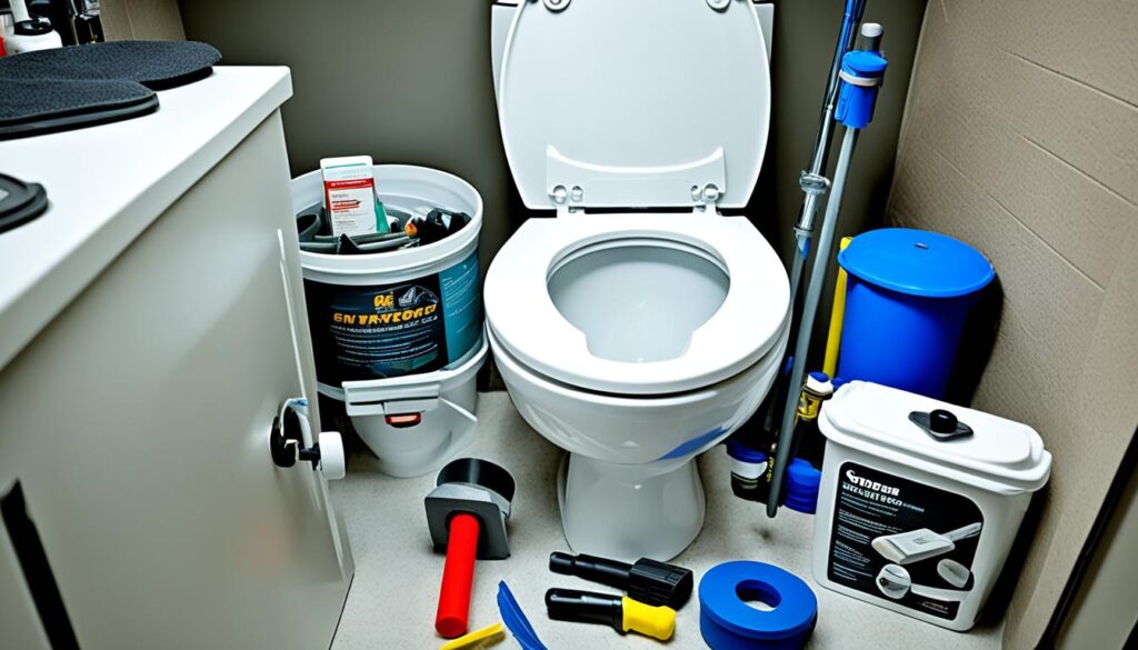how to unclog rv toilet