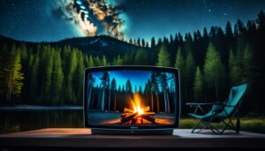 how to watch tv while camping