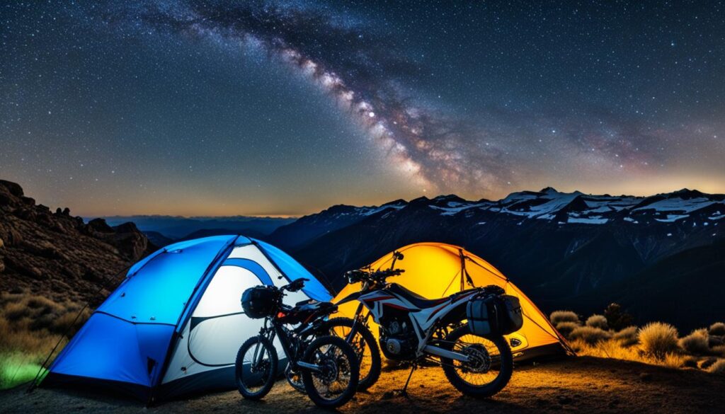 motorcycle camping equipment